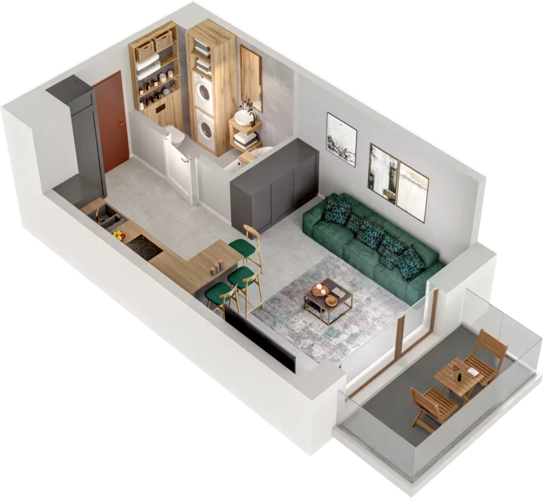 1 pokój, mieszkanie 27,75 m², piętro 4, oferta nr B91, Witosa Park, Poznań, Winiary, Winiary, ul. Piątkowska 165 A-B