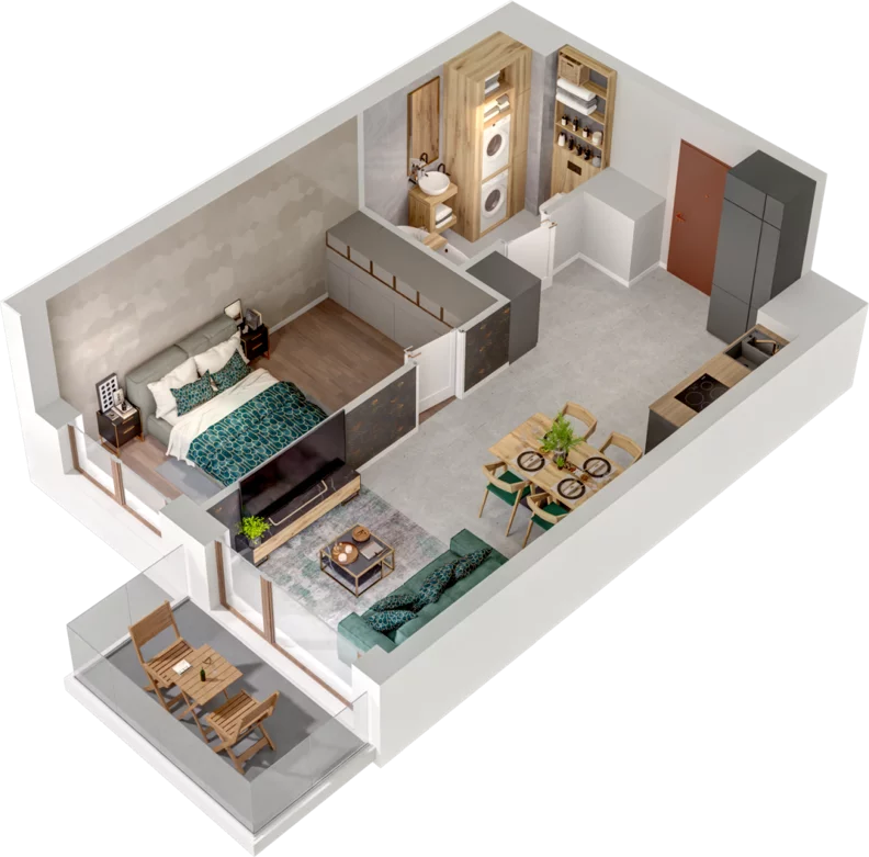 2 pokoje, mieszkanie 39,33 m², piętro 1, oferta nr A34, Witosa Park, Poznań, Winiary, Winiary, ul. Piątkowska 165 A-B