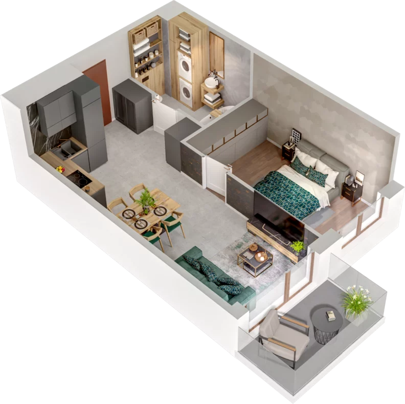2 pokoje, mieszkanie 38,63 m², piętro 6, oferta nr A111, Witosa Park, Poznań, Winiary, Winiary, ul. Piątkowska 165 A-B