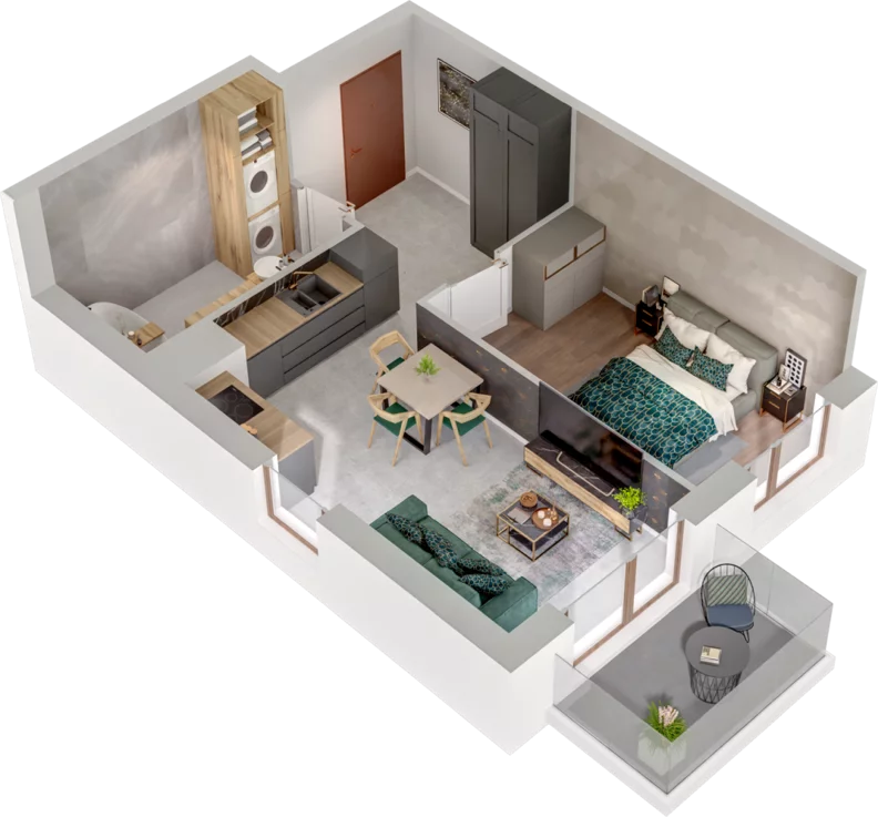 2 pokoje, mieszkanie 40,37 m², piętro 1, oferta nr B29, Witosa Park, Poznań, Winiary, Winiary, ul. Piątkowska 165 A-B