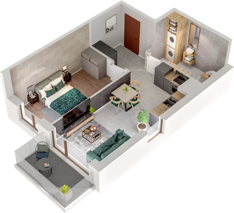 2 pokoje, mieszkanie 41,64 m², piętro 1, oferta nr B30, Witosa Park, Poznań, Winiary, Winiary, ul. Piątkowska 165 A-B