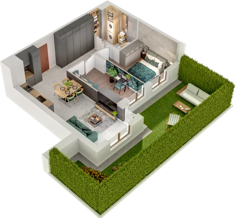 3 pokoje, mieszkanie 54,77 m², parter, oferta nr A32, Witosa Park, Poznań, Winiary, Winiary, ul. Piątkowska 165 A-B