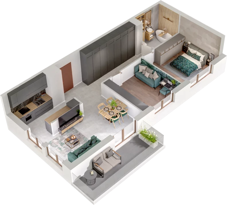 3 pokoje, mieszkanie 65,88 m², piętro 1, oferta nr A80, Witosa Park, Poznań, Winiary, Winiary, ul. Piątkowska 165 A-B