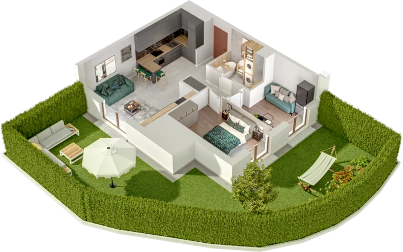 3 pokoje, mieszkanie 54,39 m², parter, oferta nr B6, Witosa Park, Poznań, Winiary, Winiary, ul. Piątkowska 165 A-B