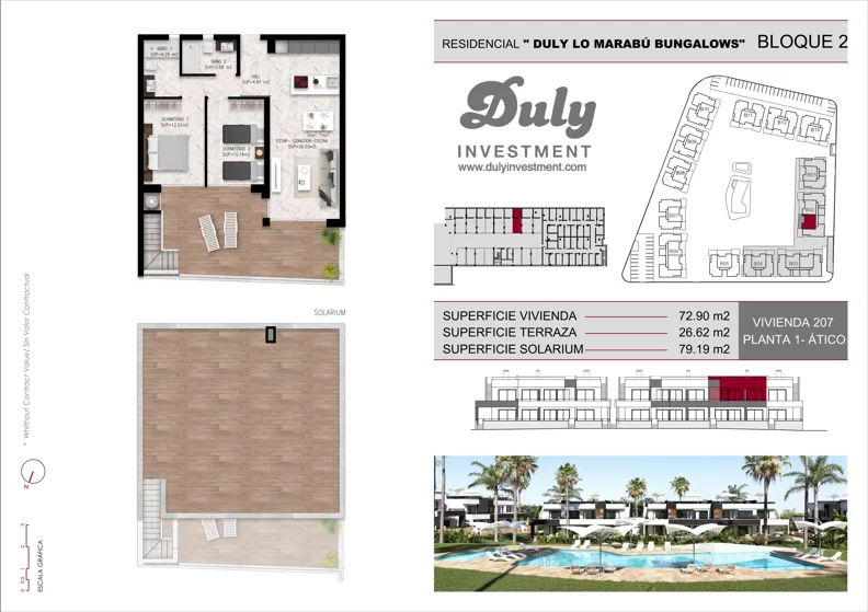 3 pokoje, mieszkanie 72,90 m², piętro 1, oferta nr 207, Lo Marabu, Quesada, c. Gijon