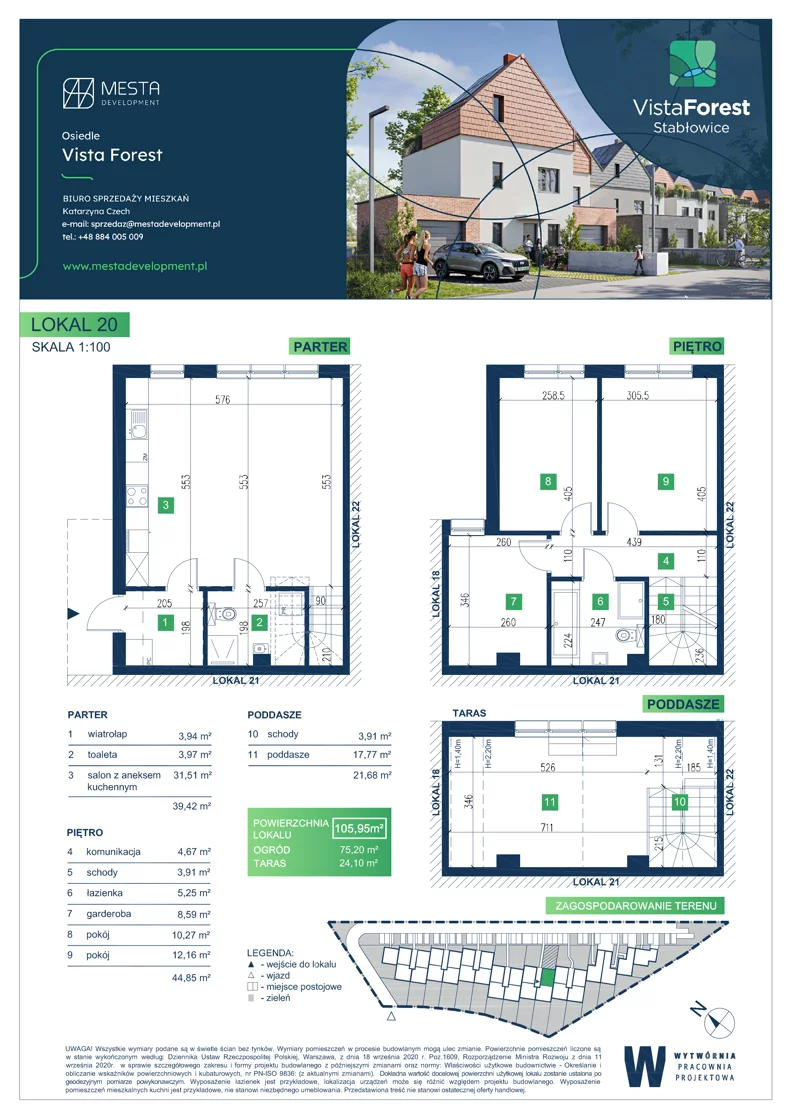 Dom 105,95 m², oferta nr 20, Vista Forest, Wrocław, Fabryczna, ul. Łomnicka