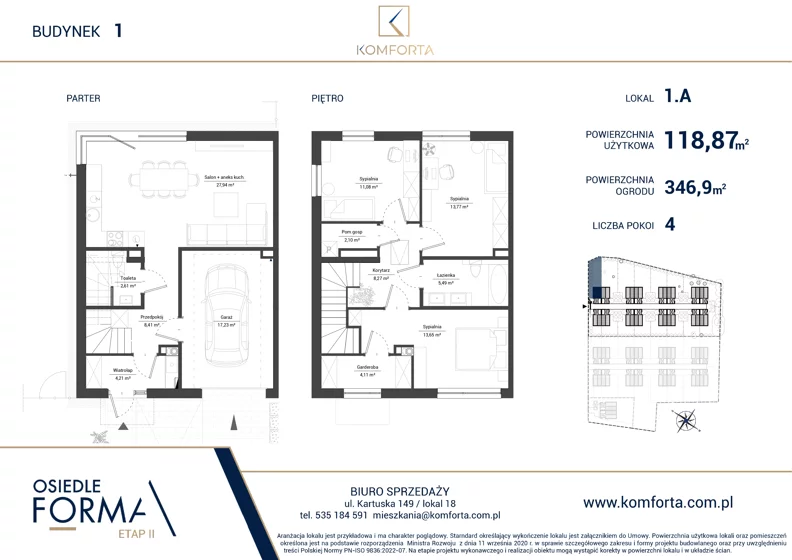 Dom 118,87 m², oferta nr 1.A, Osiedle Forma Etap II, Gdańsk, Olszynka, ul. Zawodzie