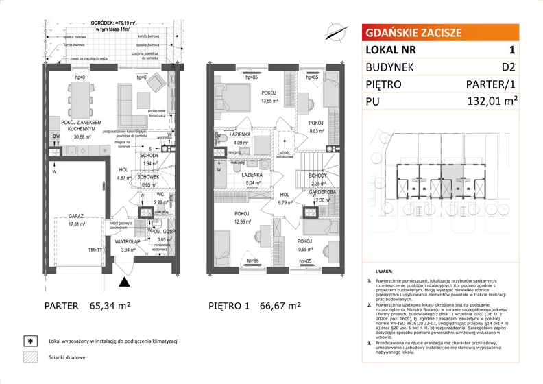 1 pokój, mieszkanie 132,01 m², parter, oferta nr D2/1, Gdańskie Zacisze, Gdańsk, Kokoszki, ul. Bysewska