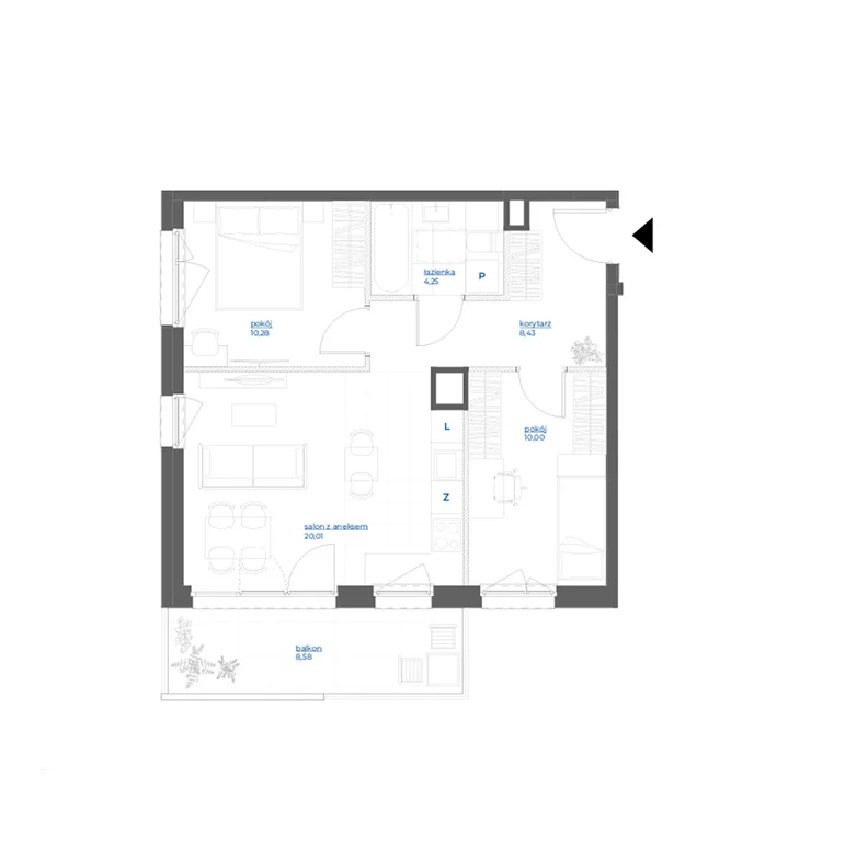 3 pokoje, mieszkanie 52,97 m², piętro 3, oferta nr 28/93, Leśny Marcelin, Poznań, Grunwald, Junikowo, ul. Jeleniogórska