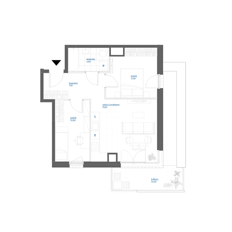3 pokoje, mieszkanie 52,66 m², piętro 5, oferta nr 28/48, Leśny Marcelin, Poznań, Grunwald, Junikowo, ul. Jeleniogórska