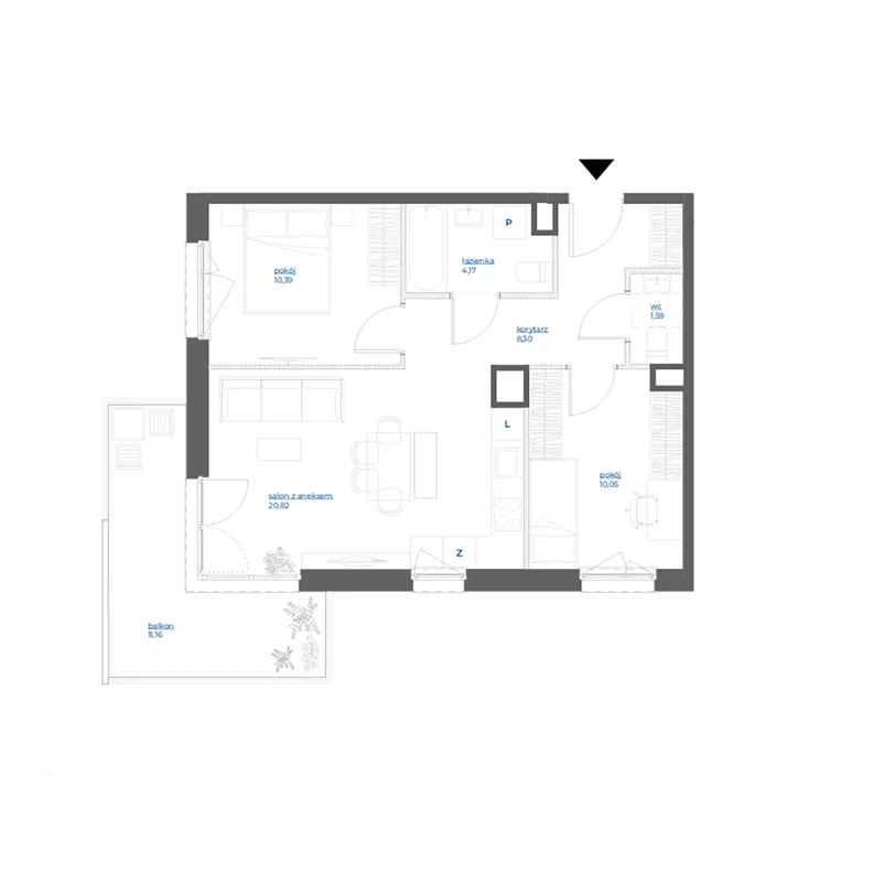 3 pokoje, mieszkanie 55,32 m², piętro 1, oferta nr 28A/116, Leśny Marcelin, Poznań, Grunwald, Junikowo, ul. Jeleniogórska