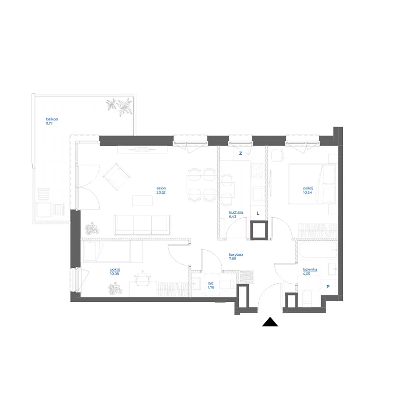 3 pokoje, mieszkanie 61,29 m², piętro 1, oferta nr 28A/118, Leśny Marcelin, Poznań, Grunwald, Junikowo, ul. Jeleniogórska