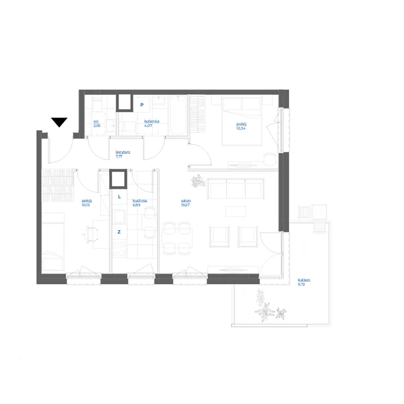 3 pokoje, mieszkanie 60,52 m², piętro 4, oferta nr 28/99, Leśny Marcelin, Poznań, Grunwald, Junikowo, ul. Jeleniogórska