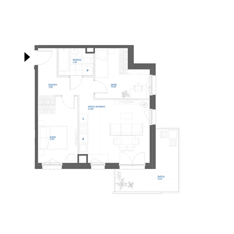3 pokoje, mieszkanie 55,38 m², piętro 1, oferta nr 28/12, Leśny Marcelin, Poznań, Grunwald, Junikowo, ul. Jeleniogórska