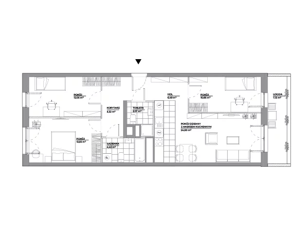 4 pokoje, mieszkanie 79,57 m², piętro 3, oferta nr B1/51, Architektów, Wrocław, Al. Architektów 22-30