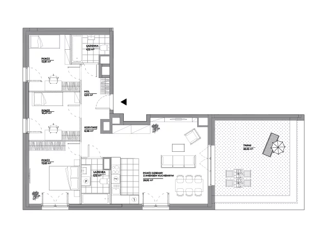 4 pokoje, mieszkanie 88,18 m², piętro 3, oferta nr B2/179, Architektów, Wrocław, Al. Architektów 22-30