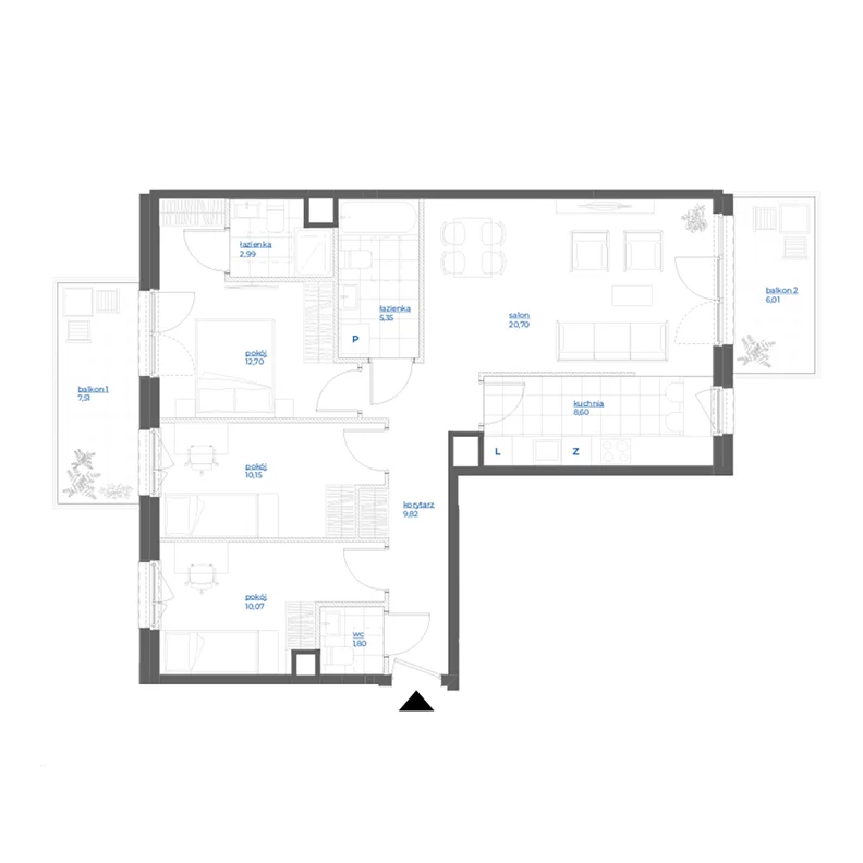 4 pokoje, mieszkanie 82,18 m², piętro 5, oferta nr 28/45, Leśny Marcelin, Poznań, Grunwald, Junikowo, ul. Jeleniogórska