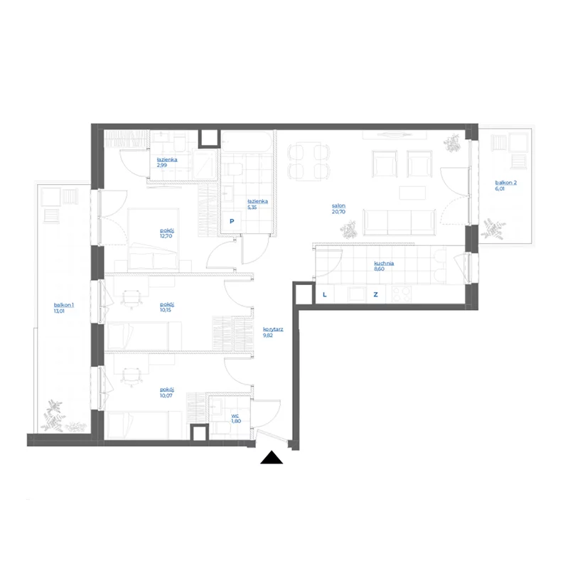 4 pokoje, mieszkanie 82,18 m², piętro 1, oferta nr 28/9, Leśny Marcelin, Poznań, Grunwald, Junikowo, ul. Jeleniogórska