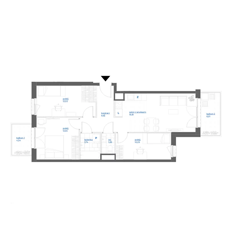 4 pokoje, mieszkanie 70,05 m², piętro 2, oferta nr 28/59, Leśny Marcelin, Poznań, Grunwald, Junikowo, ul. Jeleniogórska