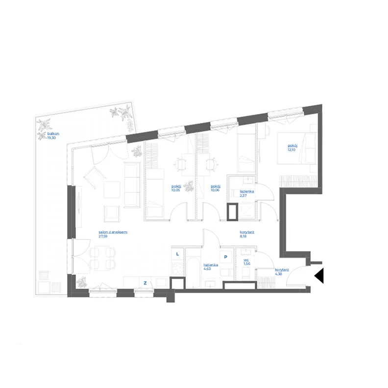 4 pokoje, mieszkanie 80,92 m², piętro 1, oferta nr 28A/119, Leśny Marcelin, Poznań, Grunwald, Junikowo, ul. Jeleniogórska