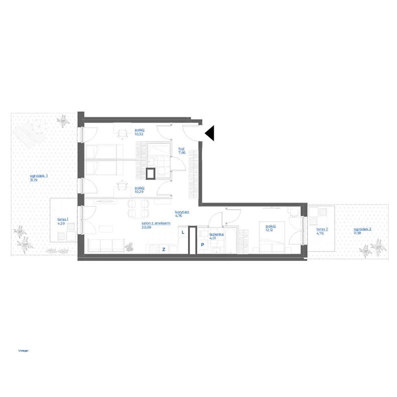 4 pokoje, mieszkanie 71,99 m², parter, oferta nr 28/75, Leśny Marcelin, Poznań, Grunwald, Junikowo, ul. Jeleniogórska