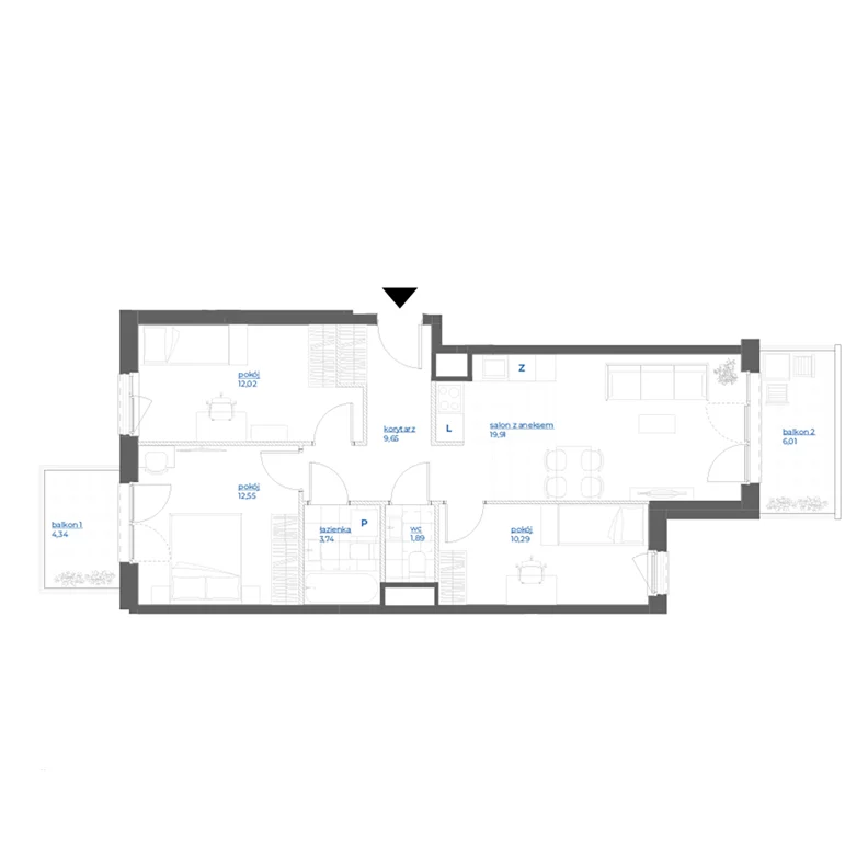 4 pokoje, mieszkanie 70,05 m², piętro 3, oferta nr 28/62, Leśny Marcelin, Poznań, Grunwald, Junikowo, ul. Jeleniogórska
