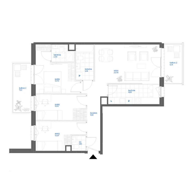 4 pokoje, mieszkanie 82,18 m², piętro 4, oferta nr 28/36, Leśny Marcelin, Poznań, Grunwald, Junikowo, ul. Jeleniogórska