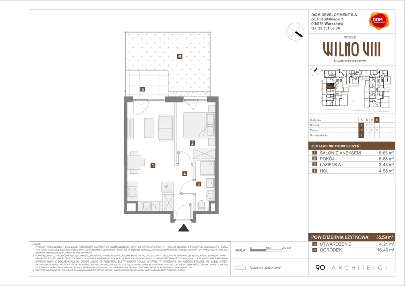 2 pokoje, mieszkanie 35,59 m², parter, oferta nr D/7, Osiedle Wilno 8.1.2, Warszawa, Targówek, Elsnerów, ul. Bukowiecka