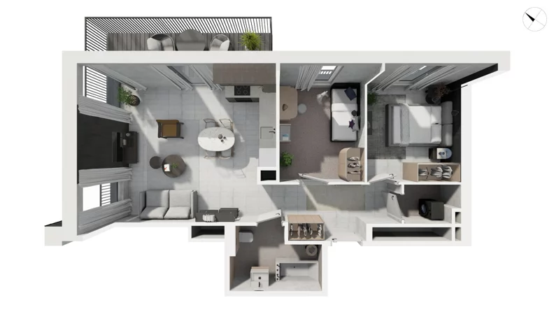 3 pokoje, apartament 65,10 m², piętro 2, oferta nr DANT_DANT_D1.3.2, Ukryte, Gdańsk, Aniołki, ul. Dantyszka