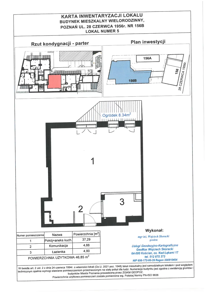 1 pokój, apartament 46,85 m², parter, oferta nr WS-B2-LM-M.0.5, Wilda Story, Poznań, Wilda, Wilda, ul. 28 Czerwca 1956 r. 156
