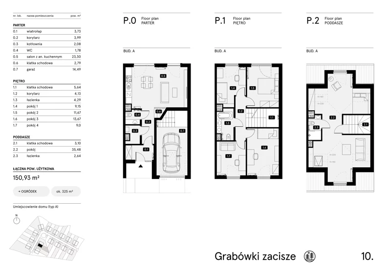 Dom 150,93 m², oferta nr 10, Grabówki Zacisze Etap II, Grabówki, Grabówki 34A