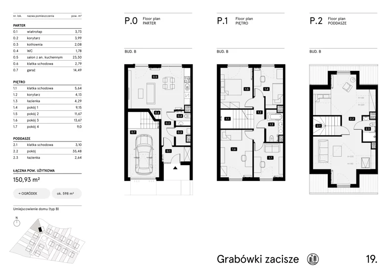 Dom 150,93 m², oferta nr 19, Grabówki Zacisze Etap II, Grabówki, Grabówki 34A