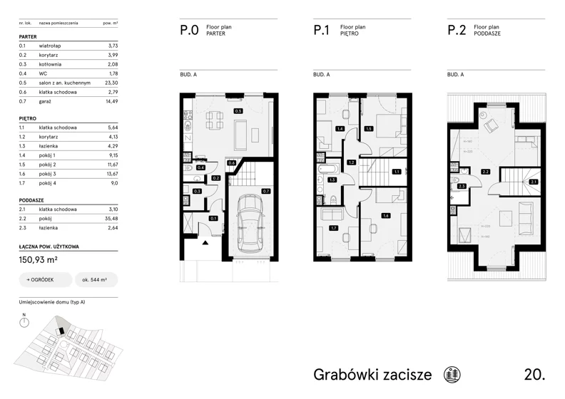 Dom 150,93 m², oferta nr 20, Grabówki Zacisze Etap II, Grabówki, Grabówki 34A