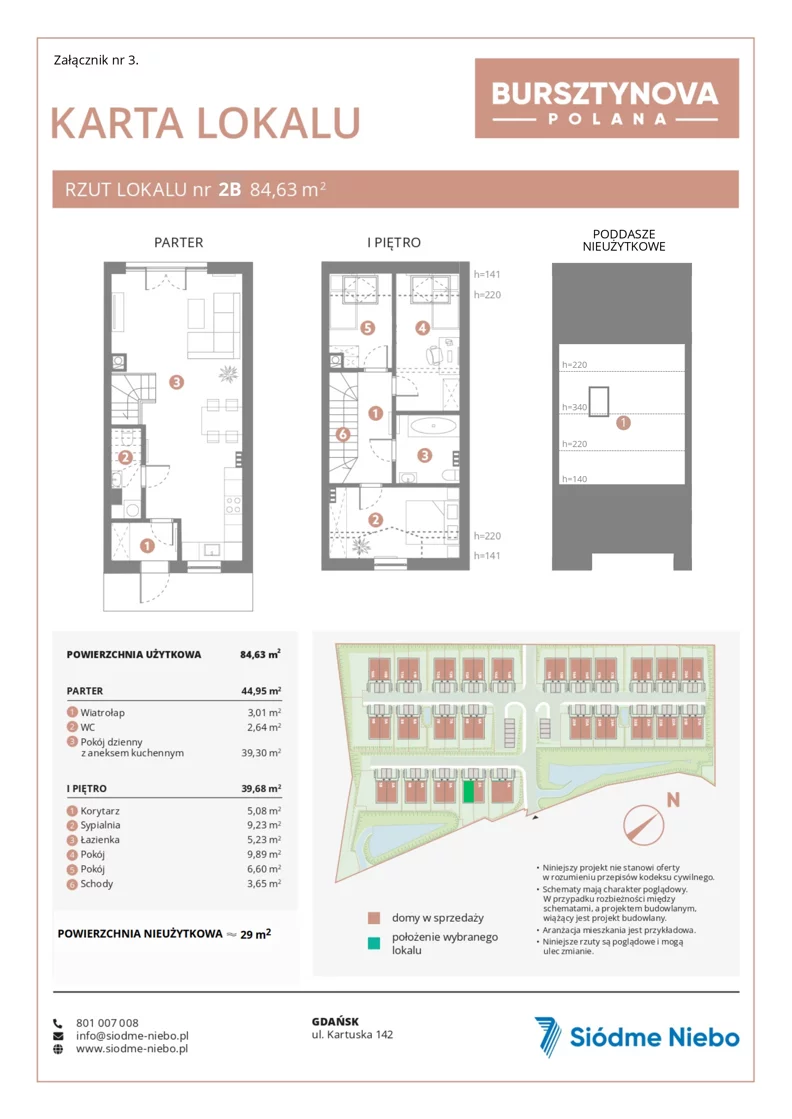 Dom 84,63 m², oferta nr 2B, Bursztynova Polana, Bąkowo, ul. Wieczornych Mgieł