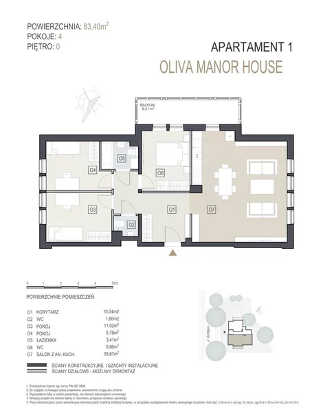 Apartament na sprzedaż 83,00 m², parter, oferta nr OR016300