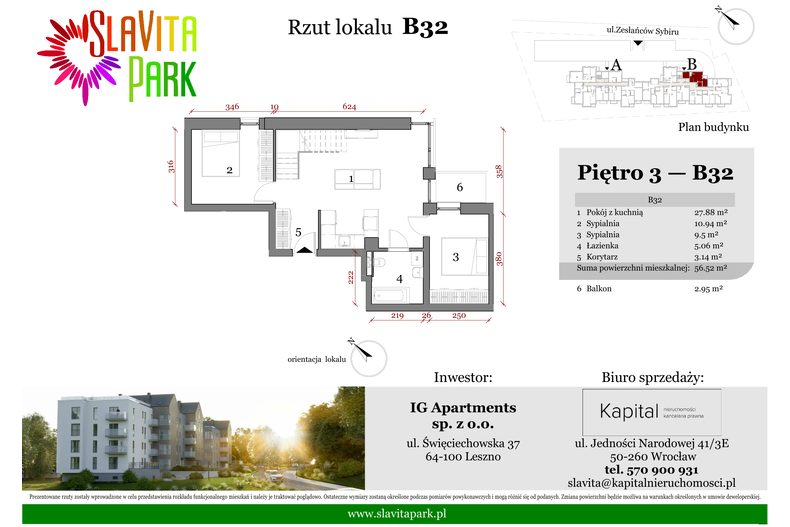 Apartament wakacyjny 56,52 m², piętro 3, oferta nr B32