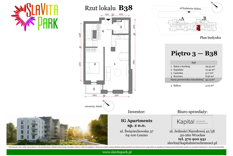 Apartament wakacyjny 55,13 m², piętro 3, oferta nr B38