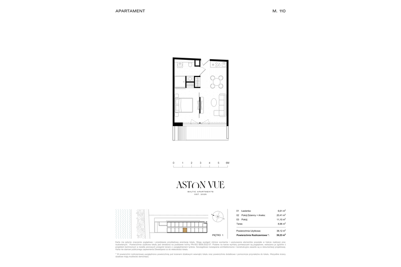 Apartament wakacyjny 39,23 m², piętro 1, oferta nr 110