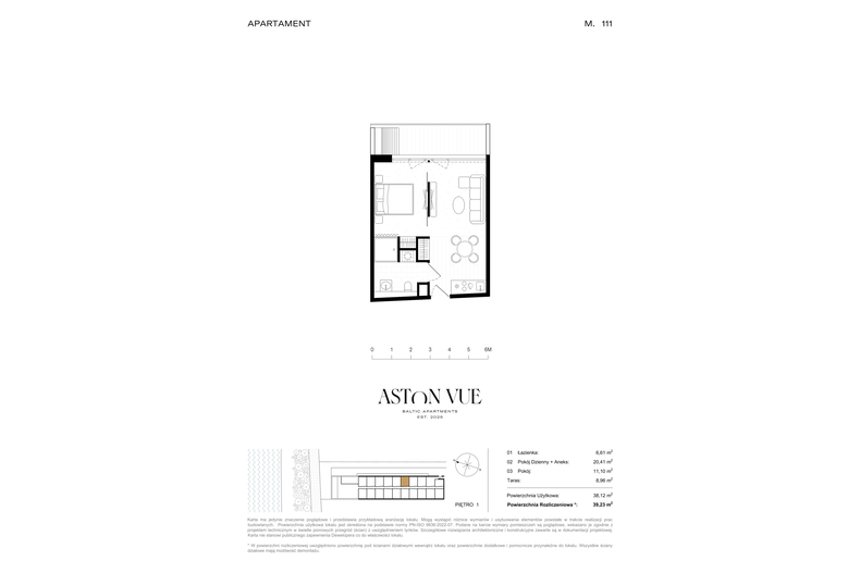 Apartament wakacyjny 39,23 m², piętro 1, oferta nr 111