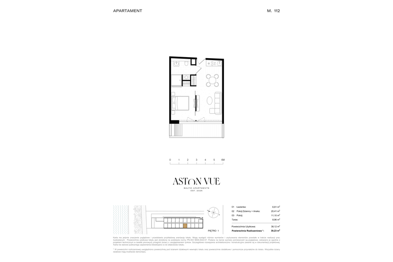 Apartament wakacyjny 39,23 m², piętro 1, oferta nr 112