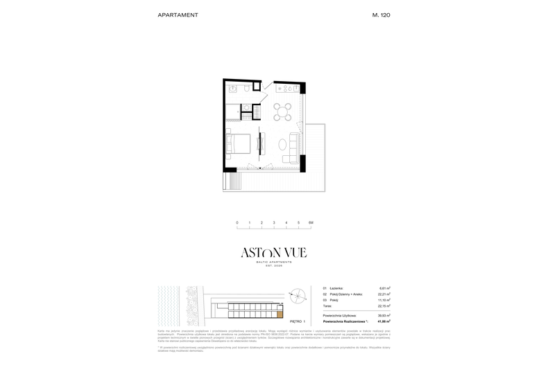 Apartament wakacyjny 41,86 m², piętro 1, oferta nr 120
