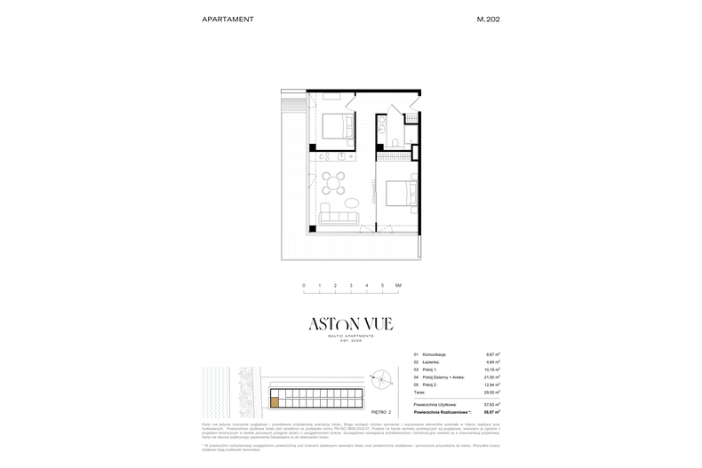 Apartament wakacyjny 58,87 m², piętro 2, oferta nr 202