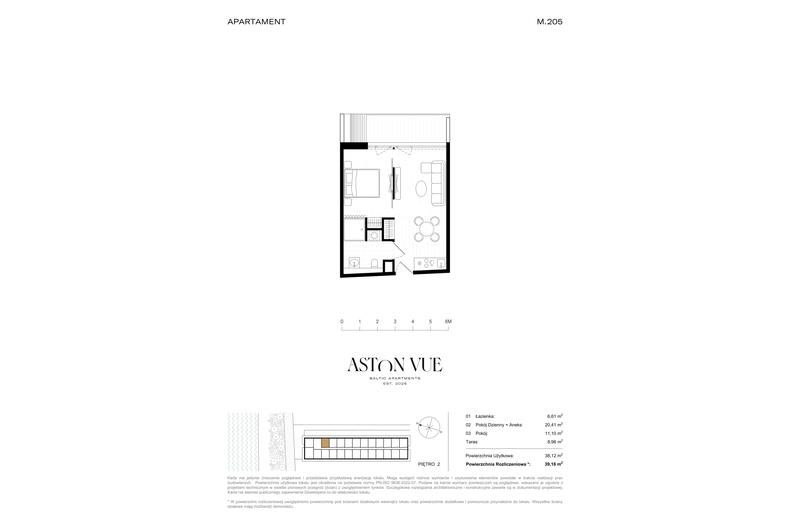 Apartament wakacyjny 39,18 m², piętro 2, oferta nr 205