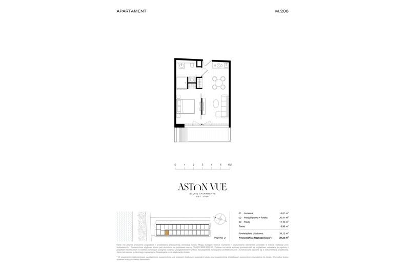 Apartament wakacyjny 39,23 m², piętro 2, oferta nr 206