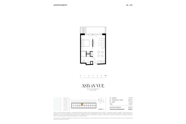 Apartament wakacyjny 38,64 m², piętro 2, oferta nr 211