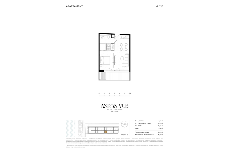 Apartament wakacyjny 39,23 m², piętro 2, oferta nr 216