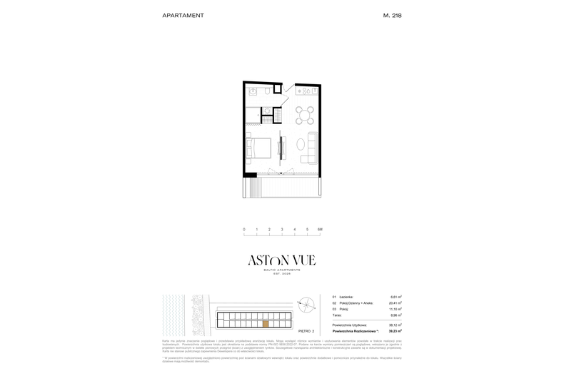 Apartament wakacyjny 39,23 m², piętro 2, oferta nr 218