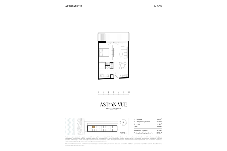 Apartament wakacyjny 39,18 m², piętro 3, oferta nr 305