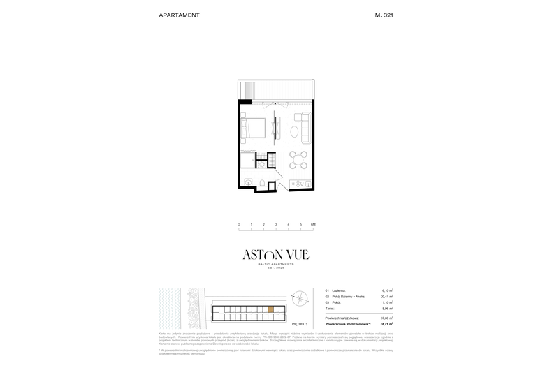 Apartament wakacyjny 38,71 m², piętro 3, oferta nr 321