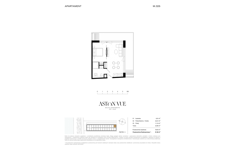 Apartament wakacyjny 41,82 m², piętro 3, oferta nr 325
